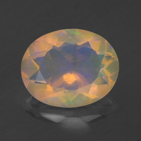 Opala multicolorido natural 1,76ct, corte oval, transparente