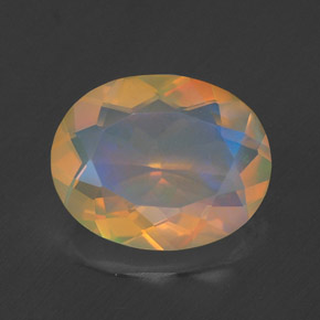 Opala multicolorido natural 1,59ct, corte oval, transparente