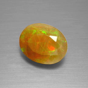 Opala multicolorido natural 1,51ct, corte oval, translúcido