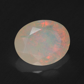 Opala multicolorido natural 1,57ct, transparente, transparente/translúcido