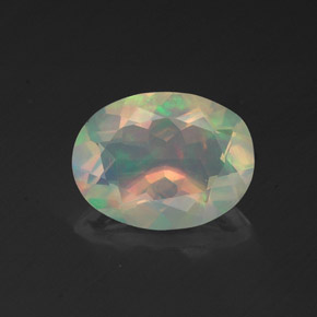 Opala multicolorido natural 1,14ct, corte oval, transparente