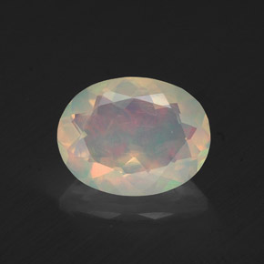 Opala multicolorido natural 1,22ct, corte oval, transparente