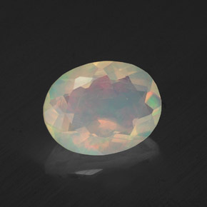 Opala multicolorido natural 1,22ct, corte oval, transparente