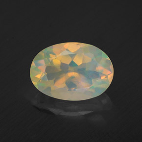 Opala multicolorido natural 1,26ct, corte oval, transparente