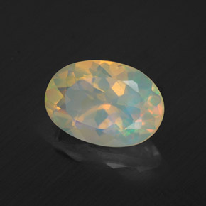 Opala multicolorido natural 1,26ct, corte oval, transparente