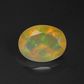 Opala Multicolorido Natural 1,14ct, Corte Oval, Transparente