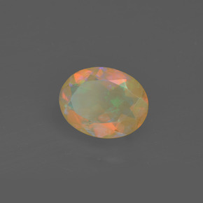 Opala multicolorido natural 1,05ct, corte oval, transparente