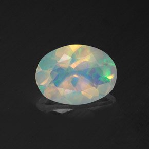 Opala multicolorido natural 0,96ct, corte oval, transparente