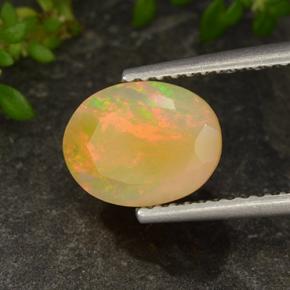Opala multicolorido natural 1,46ct, corte oval, translúcido