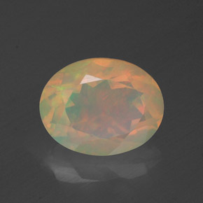 Opala multicolorido natural 1,25ct, corte oval, transparente