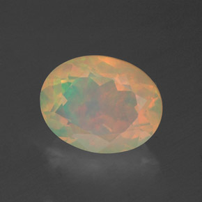 Opala multicolorido natural 1,25ct, corte oval, transparente