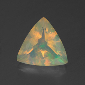 Opala multicolorido natural 1,29ct, trillion, transparente