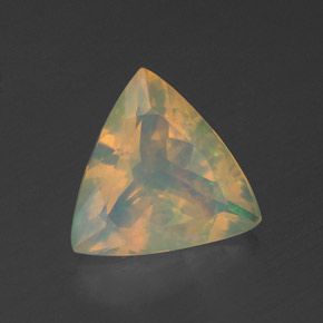 Opala multicolorido natural 1,29ct, trillion, transparente
