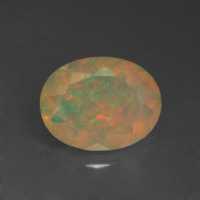 Opala multicolorido natural 1,14ct, corte oval, translúcido