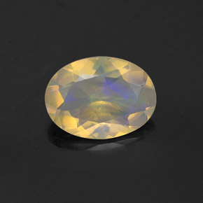 Opala multicolorido natural 0,74ct, corte oval, transparente