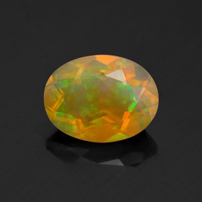 Opala multicolorido natural 1,00ct, corte oval, transparente
