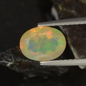 Opala multicolorido natural 0,88ct, corte oval, transparente