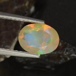 Opala multicolorido natural 0,88ct, corte oval, transparente
