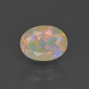 Opala multicolorido natural 1,06ct, corte oval, transparente