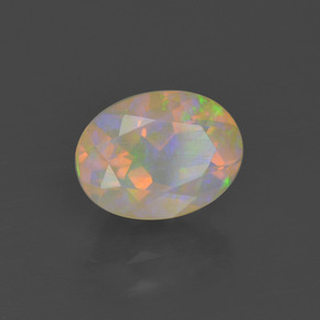 Opala multicolorido natural 1,06ct, corte oval, transparente