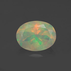 Opala multicolorido natural 0,92ct, corte oval, transparente
