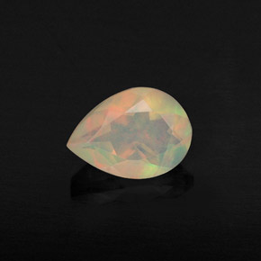 Opala multicolorido natural 0,51ct, formato de pêra, transparente