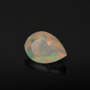 Opala multicolorido natural 0,51ct, formato de pêra, transparente