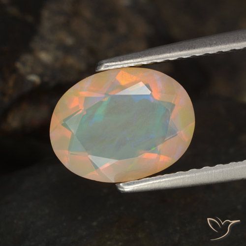 1.09ct Natural Multicolorido Opala, oval, Transparente