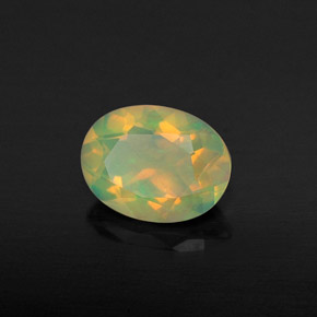 Opala multicolorido natural 0,94ct, corte oval, transparente