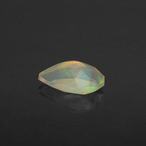 Opala multicolorido natural 0,58ct, formato de pêra, transparente