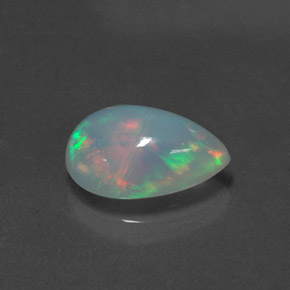 Opala multicolorido natural 1,92ct, formato de pêra, transparente