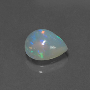 Opala multicolorido natural 2,00ct, formato de pêra, transparente