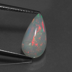 Opala multicolorido natural 2,18ct, formato de pêra, transparente