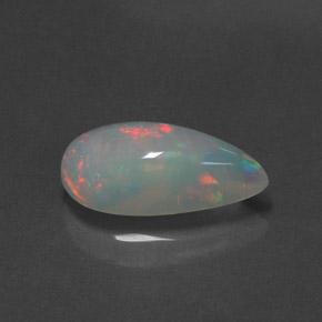 Opala multicolorido natural 2,18ct, formato de pêra, transparente