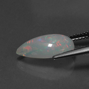 Opala multicolorido natural 2,18ct, formato de pêra, transparente