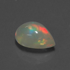 Opala multicolorido natural 1,80ct, formato de pêra, transparente