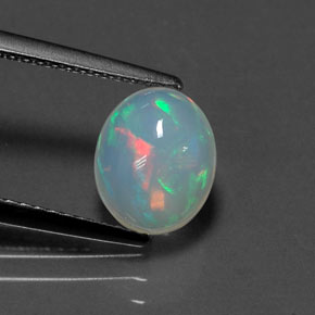 Opala multicolorido natural 1,29ct, corte oval, transparente