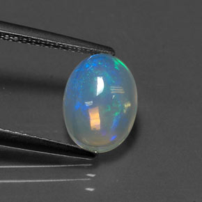 Opala multicolorido natural 1,44ct, corte oval, transparente