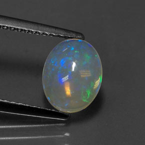 Opala multicolorido natural 1,11ct, corte oval, transparente