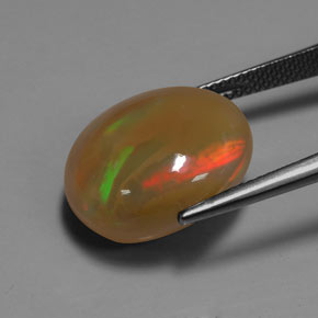 Opala multicolorido natural 9,93ct, corte oval, translúcido