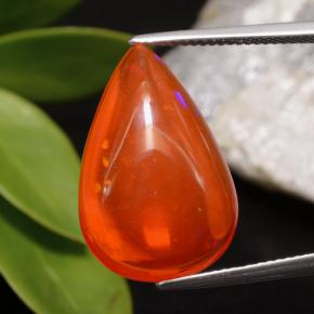 Opala laranja natural 9,93ct, formato de pêra, transparente