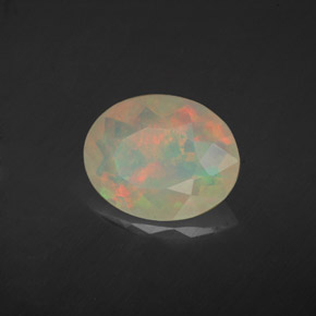 Opala multicolorido natural 1,46ct, corte oval, transparente