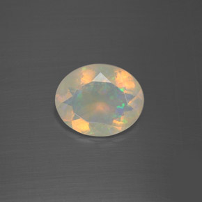 Opala multicolorido natural 1,60ct, corte oval, transparente