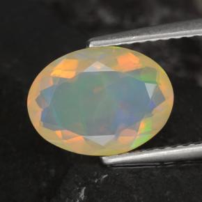 Opala multicolorido natural 1,53ct, corte oval, transparente