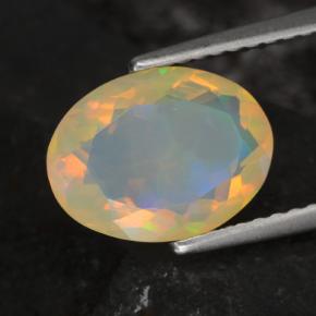 Opala multicolorido natural 1,53ct, corte oval, transparente
