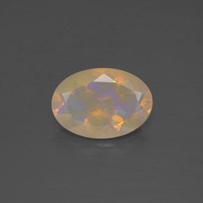 Opala multicolorido natural 1,63ct, corte oval, transparente