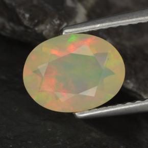 Opala multicolorido natural 0,96ct, corte oval, transparente