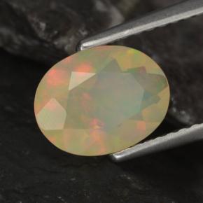 Opala multicolorido natural 0,96ct, corte oval, transparente