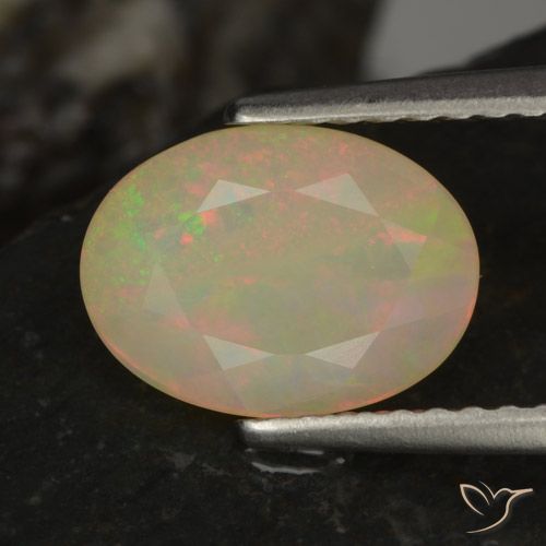 1.14ct Natural Multicolorido Opala, oval, Translúcido
