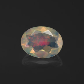 Opala multicolorido natural 1,06ct, corte oval, transparente